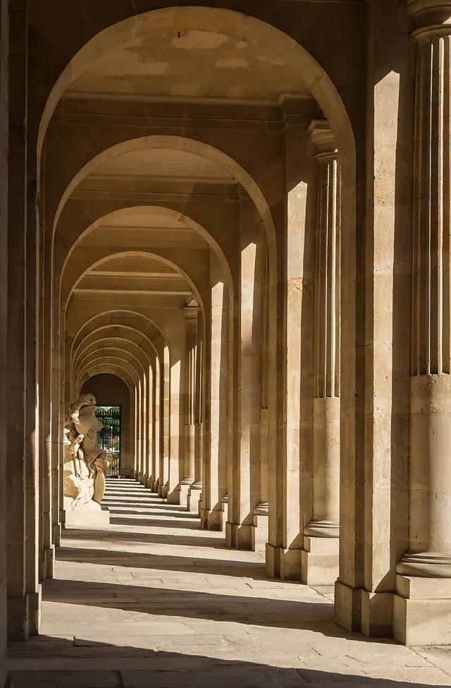 Portico gallery perspective École Militaire Cour d'Honneur Paris